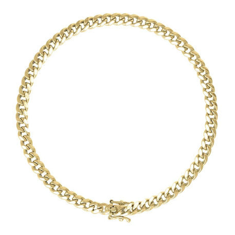 925 Sterling Silver Hollow Miami Cuban Chain Yellow 120 4.1mm