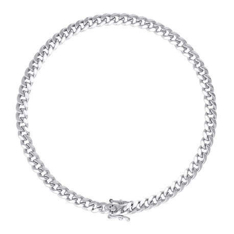 925 Sterling Silver Hollow Miami Cuban Chain Rhodium 120 4.1mm