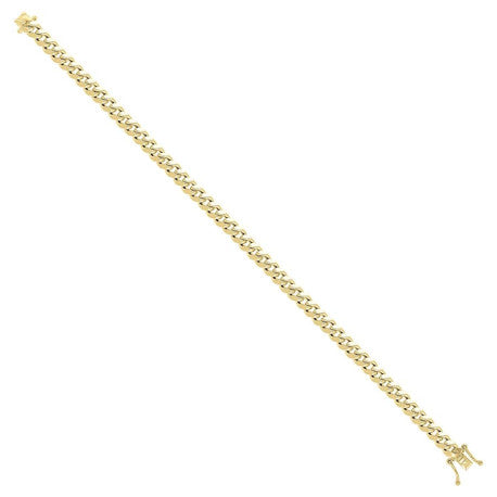 925 Sterling Silver Hollow Miami Cuban Chain Yellow 150 5.2mm