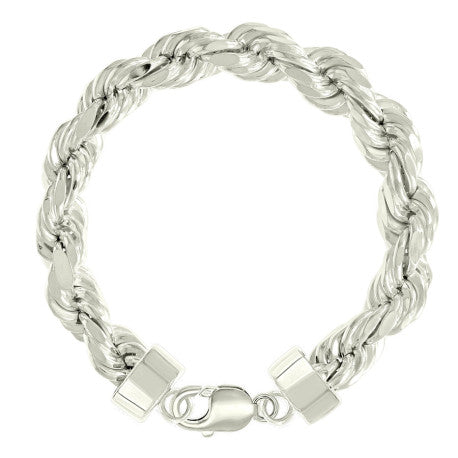 925 Sterling Silver Hollow Rope Chain Silver 230 12mm