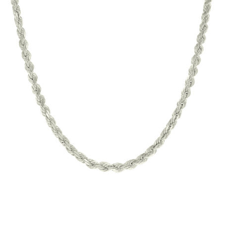 925 Sterling Silver Hollow Rope Chain Silver 070 3.5mm