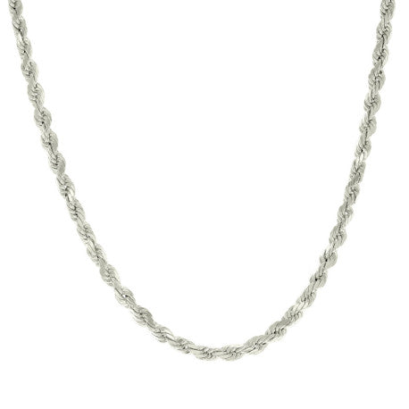 925 Sterling Silver Hollow Rope Chain Silver 060 3mm