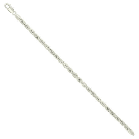 925 Sterling Silver Hollow Rope Chain Silver 095 4.8mm