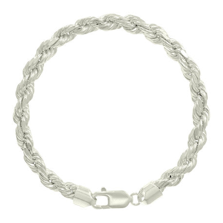 925 Sterling Silver Hollow Rope Chain Silver 120 5.3mm