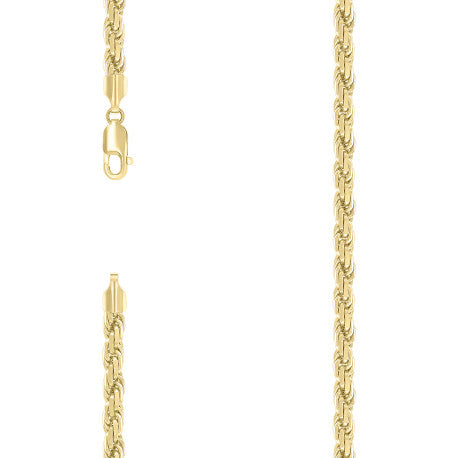 925 Sterling Silver Hollow Rope Chain Yellow 120 5.3mm