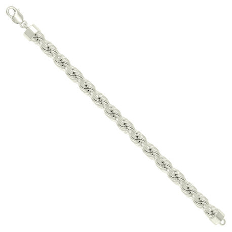 925 Sterling Silver Hollow Rope Chain Silver 150 7.5mm