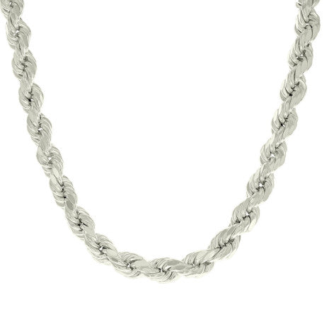 925 Sterling Silver Hollow Rope Chain Silver 170 8.2mm