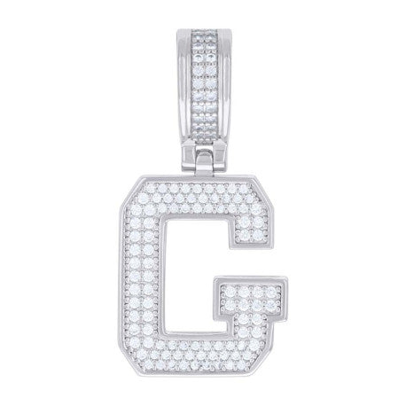 925 Silver Initial Letter "G" Pendant Moissanite C