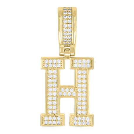 925 Silver Initial Letter "H" Pendant Moissanite C