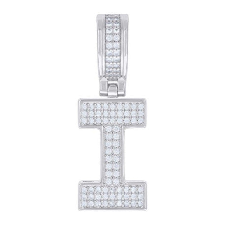 925 Silver Initial Letter "I" Pendant Moissanite C