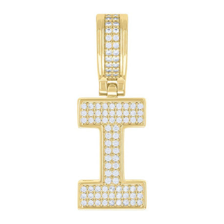 925 Silver Initial Letter "I" Pendant Moissanite C