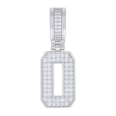 925 Silver Initial Letter "O" Pendant Moissanite C