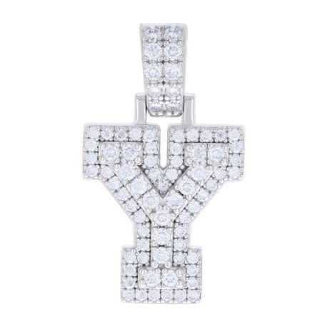 925 Silver Initial Letter "Y" Pendant Moissanite C