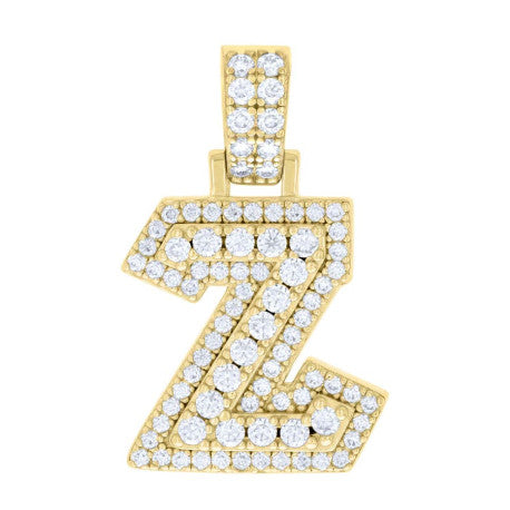 925 Silver Initial Letter "Z" Pendant Moissanite C