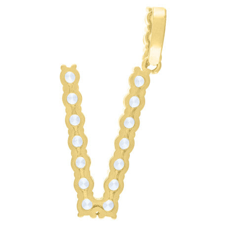 925-Silver Initial "V" Pendant