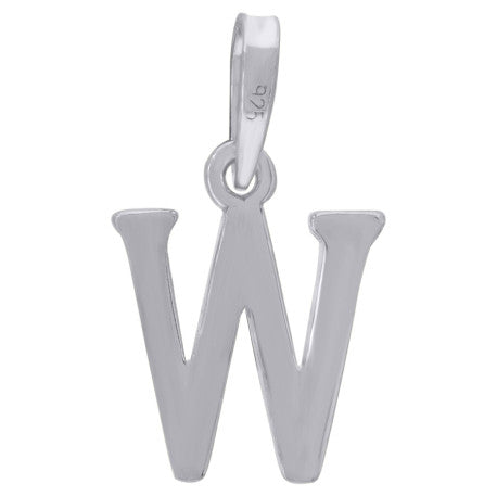 925-Silver Initial "W" Pendant