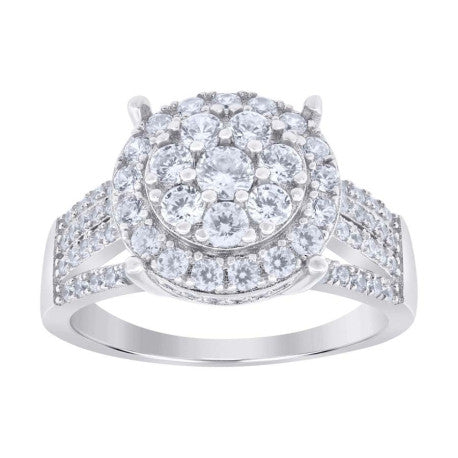 925 Sterling Silver 0.76Ctw Moissanite Ring S6-S9