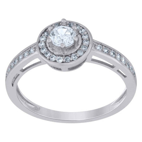 925 Sterling Silver 0.73Ctw Moissanite Ring S5-S9