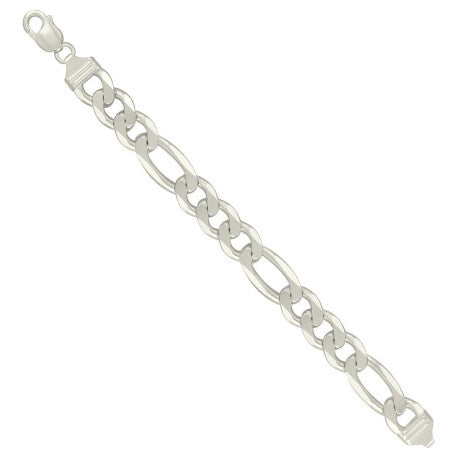 925 Sterling Silver Solid Classic Figaro Silver Plated 350 13.0mm