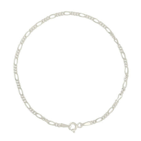 925 Sterling Silver Solid Classic Figaro Silver Plated 060 2.0mm