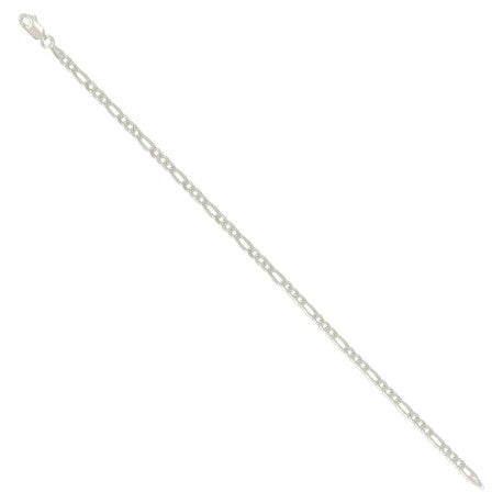 925 Sterling Silver Solid Classic Figaro Silver Plated 080 3.0mm