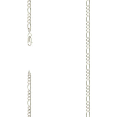 925 Sterling Silver Solid Classic Figaro Silver Plated 100 4.0mm
