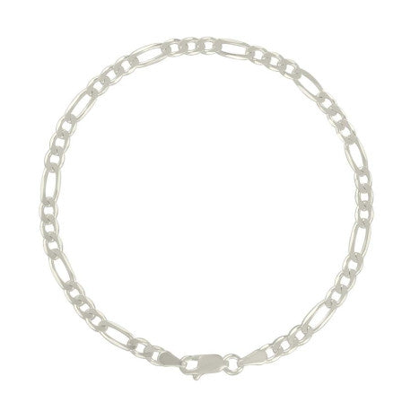 925 Sterling Silver Solid Classic Figaro Silver Plated 100 4.0mm