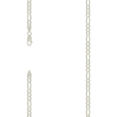 925 Sterling Silver Solid Classic Figaro Silver Plated 120 5.0mm