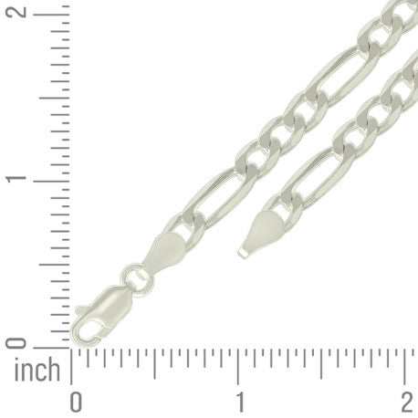 925 Sterling Silver Solid Classic Figaro Silver Plated 150 6.0mm
