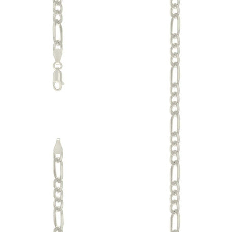 925 Sterling Silver Solid Classic Figaro Silver Plated 150 6.0mm