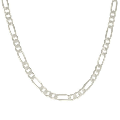 925 Sterling Silver Solid Classic Figaro Silver Plated 200 8.0mm