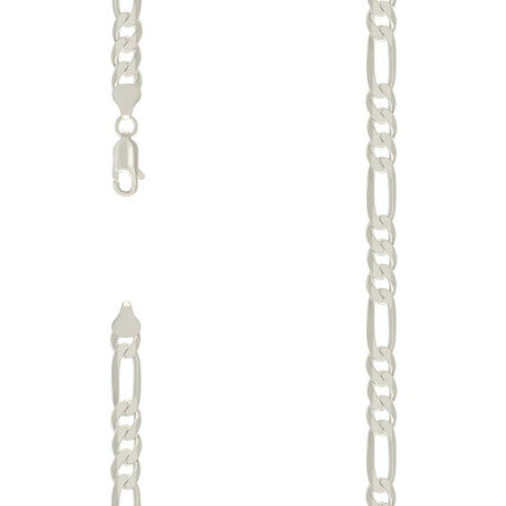 925 Sterling Silver Solid Classic Figaro Silver Plated 200 8.0mm