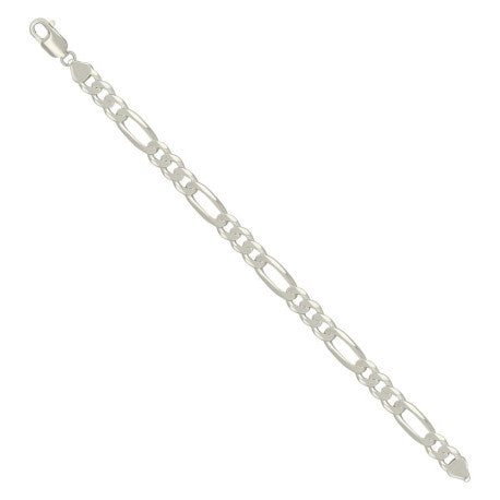 925 Sterling Silver Solid Classic Figaro Silver Plated 200 8.0mm