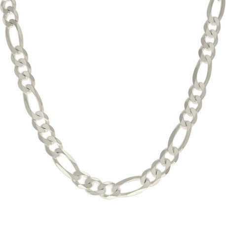 925 Sterling Silver Solid Classic Figaro Silver Plated 250 9.5mm