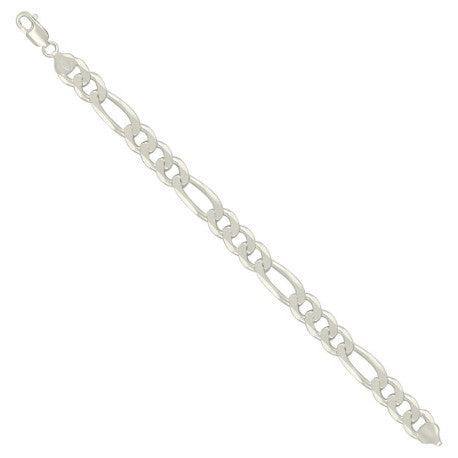 925 Sterling Silver Solid Classic Figaro Silver Plated 250 9.5mm