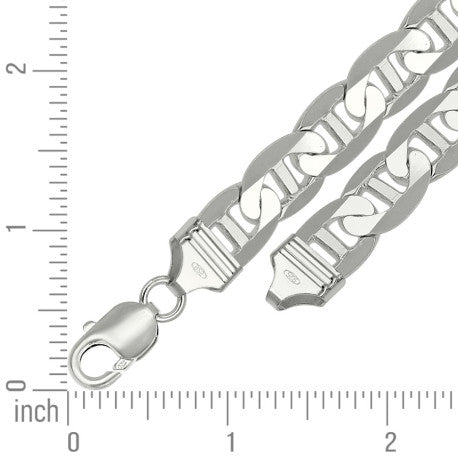 925 Sterling Silver Solid Classic Mariner Silver Chain 300 11mm