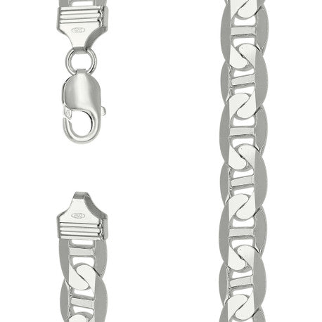 925 Sterling Silver Solid Classic Mariner Silver Chain 300 11mm