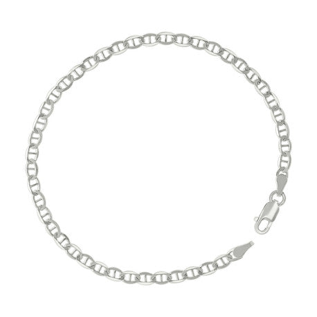 925 Sterling Silver Solid Classic Mariner Silver Chain 080 3mm