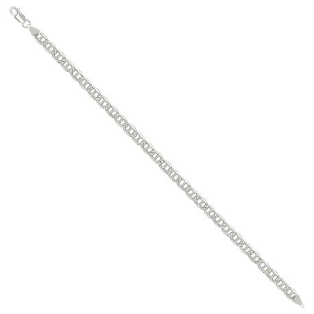 925 Sterling Silver Solid Pave Classic Mariner Silver Chain 120 5mm