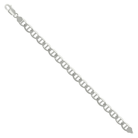 925 Sterling Silver Solid Classic Mariner Silver Chain 180 7mm