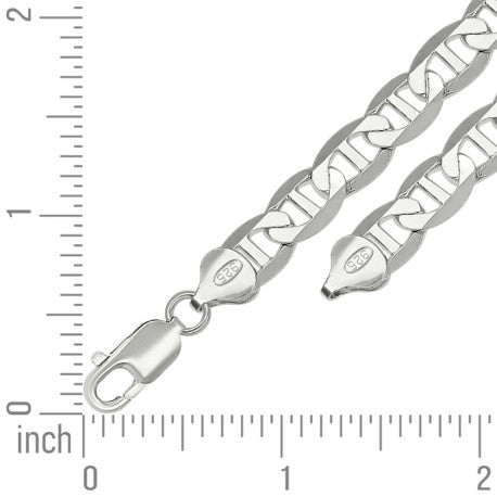 925 Sterling Silver Solid Classic Mariner Silver Chain 200 8mm