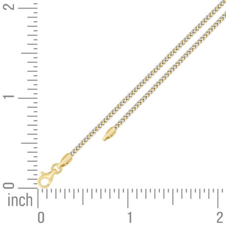 925 Silver Solid Franco Chain Two-tone 130 1.5mm