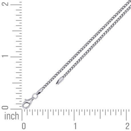 925 Silver Solid Franco Chain Rhodium 130 1.5mm