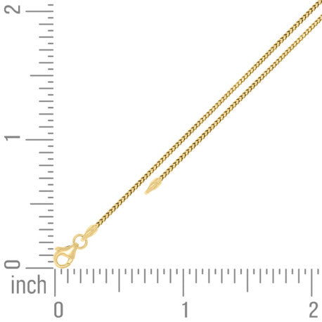 925 Silver Solid Franco Chain Yellow 100 1mm