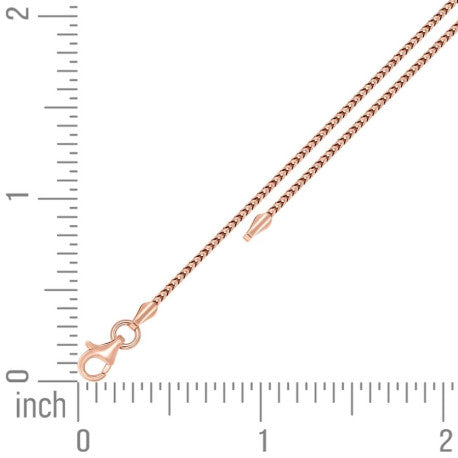925 Silver Solid Franco Chain Rose 100 1mm