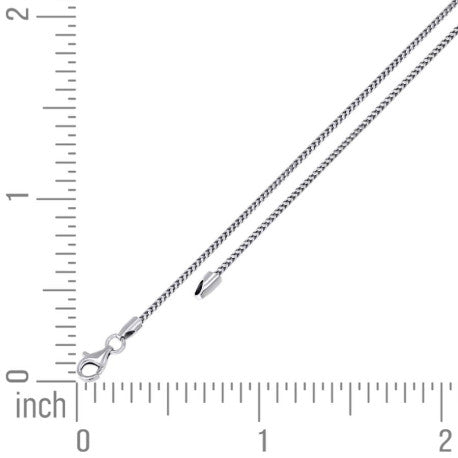 925 Silver Solid Franco Chain Rhodium 100 1mm