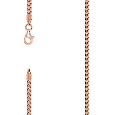 925 Silver Solid Franco Chain Rose 230 2.5mm