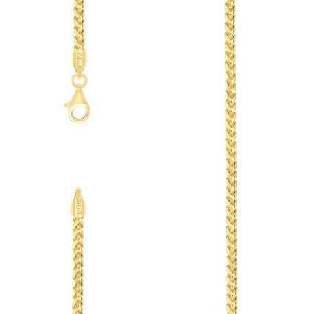 925 Silver Solid Franco Chain Yellow 230 2.5mm