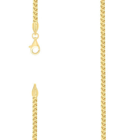 925 Silver Solid Franco Chain Yellow 230 2.5mm