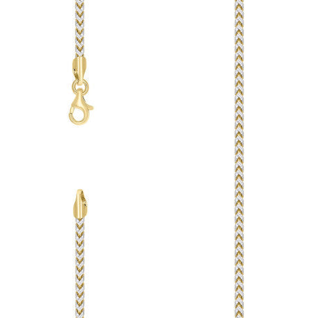 925 Silver Solid Franco Chain Two-tone 230 2.5mm